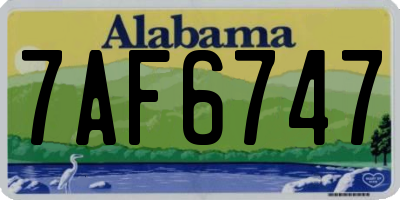 AL license plate 7AF6747