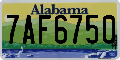AL license plate 7AF6750