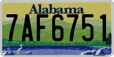 AL license plate 7AF6751