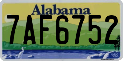 AL license plate 7AF6752