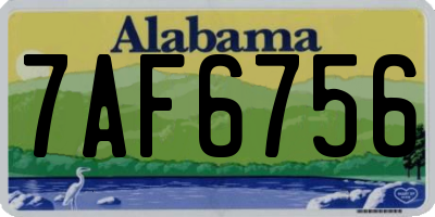 AL license plate 7AF6756