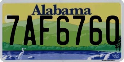 AL license plate 7AF6760