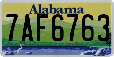 AL license plate 7AF6763