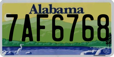 AL license plate 7AF6768