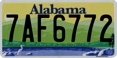 AL license plate 7AF6772