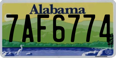 AL license plate 7AF6774