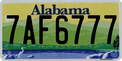 AL license plate 7AF6777