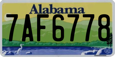 AL license plate 7AF6778