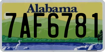 AL license plate 7AF6781