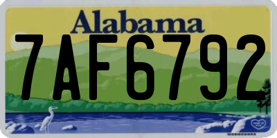 AL license plate 7AF6792