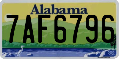 AL license plate 7AF6796