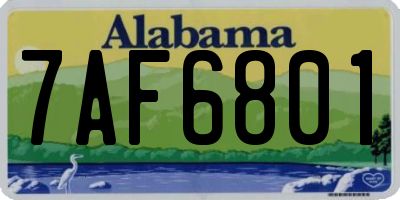 AL license plate 7AF6801