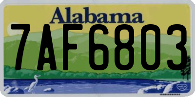 AL license plate 7AF6803