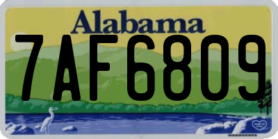 AL license plate 7AF6809