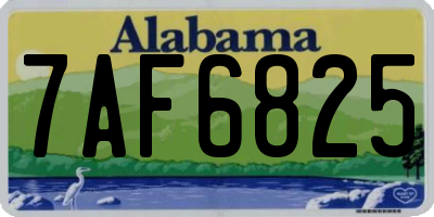 AL license plate 7AF6825