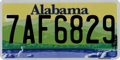 AL license plate 7AF6829