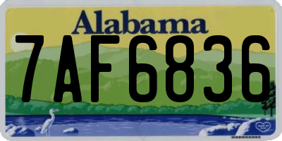 AL license plate 7AF6836