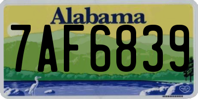 AL license plate 7AF6839