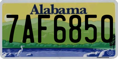 AL license plate 7AF6850