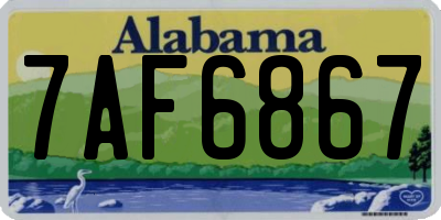 AL license plate 7AF6867