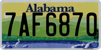 AL license plate 7AF6870
