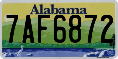 AL license plate 7AF6872