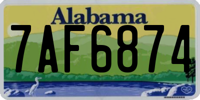 AL license plate 7AF6874