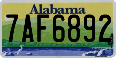 AL license plate 7AF6892