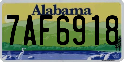 AL license plate 7AF6918