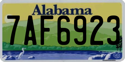 AL license plate 7AF6923