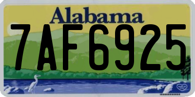 AL license plate 7AF6925