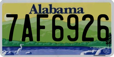 AL license plate 7AF6926