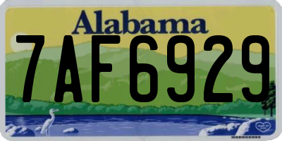 AL license plate 7AF6929