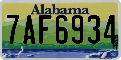 AL license plate 7AF6934