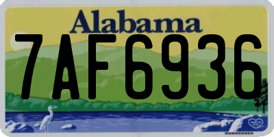 AL license plate 7AF6936
