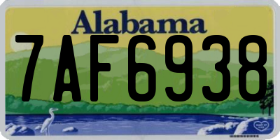 AL license plate 7AF6938