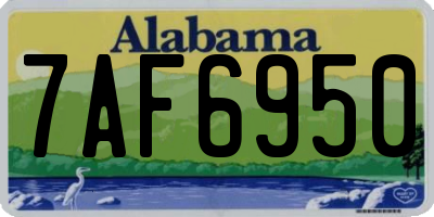 AL license plate 7AF6950