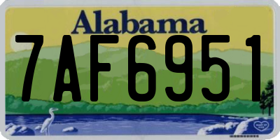 AL license plate 7AF6951