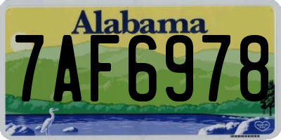 AL license plate 7AF6978