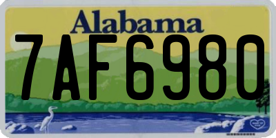 AL license plate 7AF6980