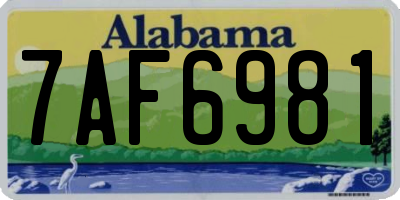 AL license plate 7AF6981