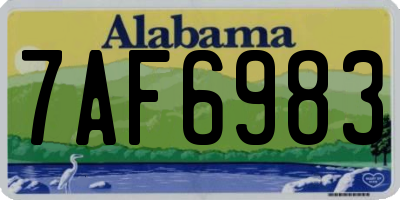 AL license plate 7AF6983