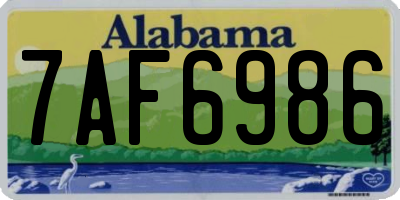 AL license plate 7AF6986