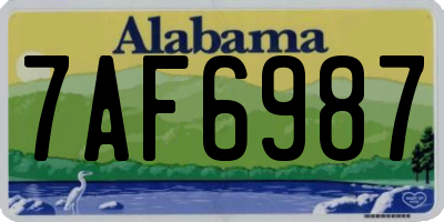 AL license plate 7AF6987