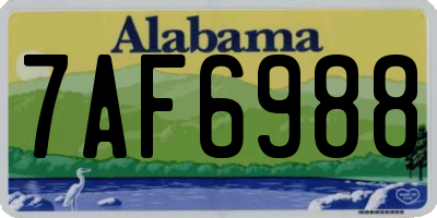 AL license plate 7AF6988