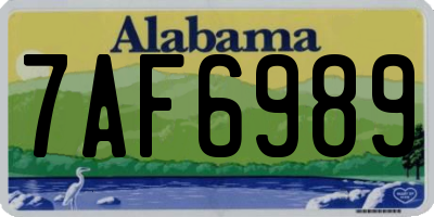AL license plate 7AF6989