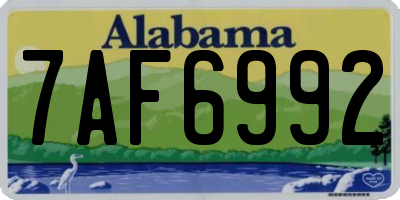 AL license plate 7AF6992