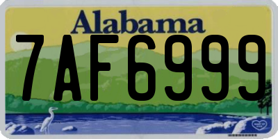 AL license plate 7AF6999