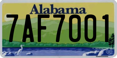 AL license plate 7AF7001