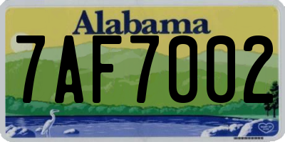 AL license plate 7AF7002